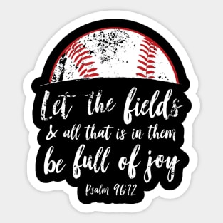 Baseball Bible Verse Cute Christian Psalm 96 Sticker